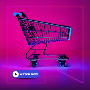 A shopping cart with a watch now button.