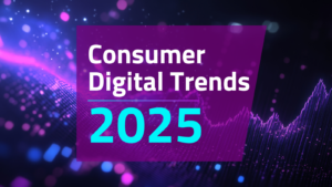 X preview that shares Consumer Digital Trends 2025 in purple abstract data.